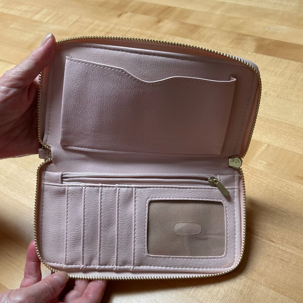 Pink Bow Leatherette Wristlet Purse No Brand EUC - Picture 5 of 7